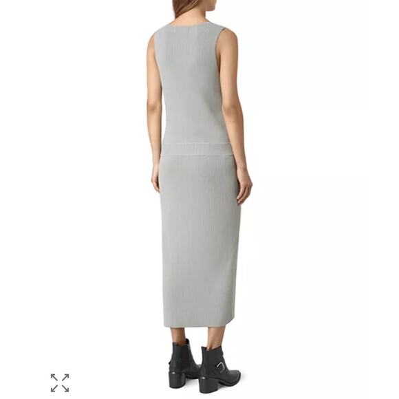 ALLSAINTS Rassa Ribbed drop waist sweater  Dress V-neck, sleeveless, small midi - Picture 12 of 13